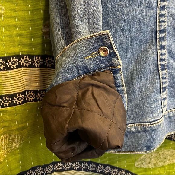 True Religion Deadstock Sherpa Lined Denim Trucker Jacket Size Large - Picture 7 of 15